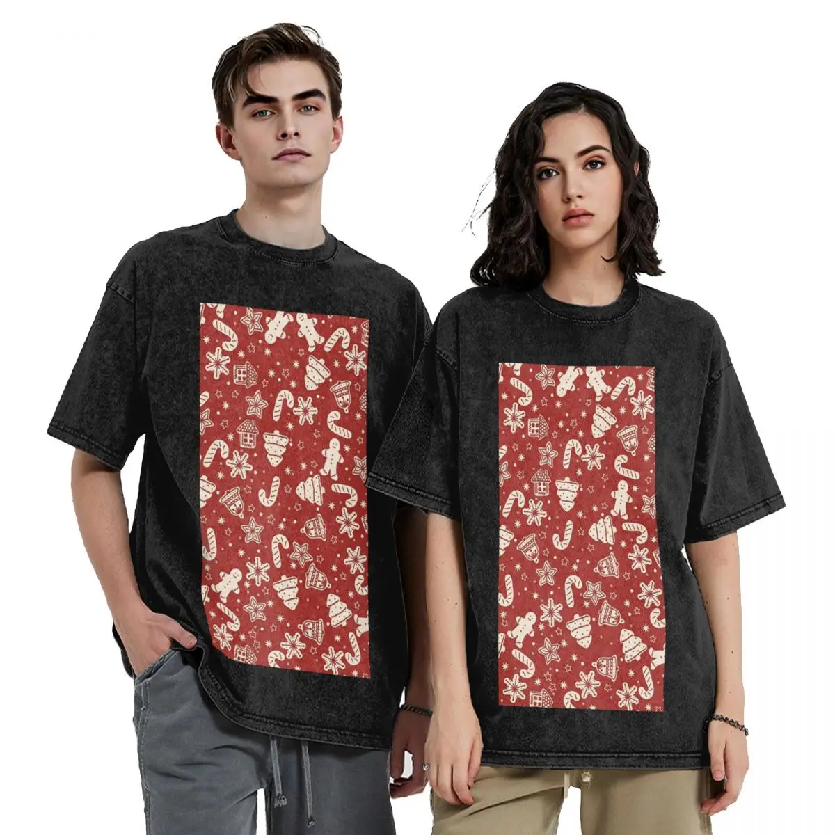 Merry Christmas & Happy Holidays! Hip Hop Short Sleeve T-Shirts Washed Tops Tees Streetwear T Shirt Printed for Men Women
