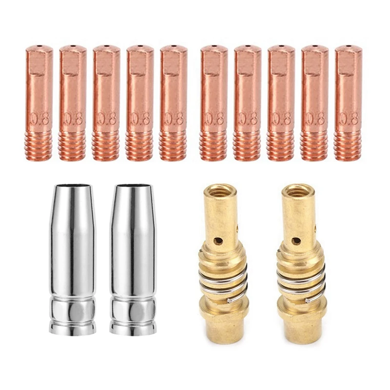 

14Pcs 15AK Welding Torch Consumables 0.8Mm MIG Torch Gas Nozzle Tip Holder Of 15AK MIG Welding Torch