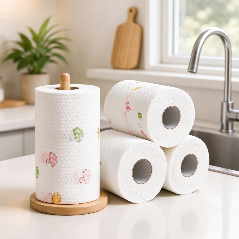 1Roll Lazy Cloth Disposable Kitchen Tissue Washable Dry Wet Dual Use Towel Dishcloth Non Stick Oil Cloth Reusable Cleaning Wipe