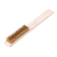 Wire Brass Briste Handle Wire Scratch Brush 208mm For Metal Cleaning