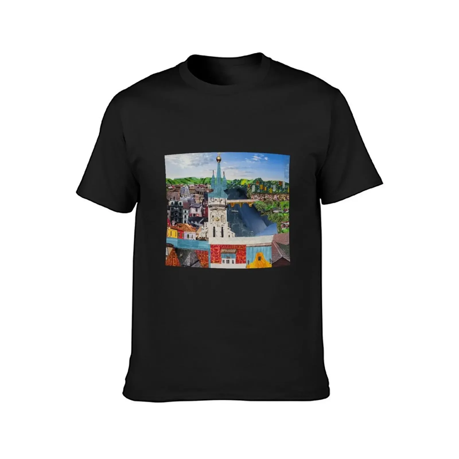 Prague Rooftops T-Shirt vintage clothes hippie clothes vintage graphic tee Men's clothing