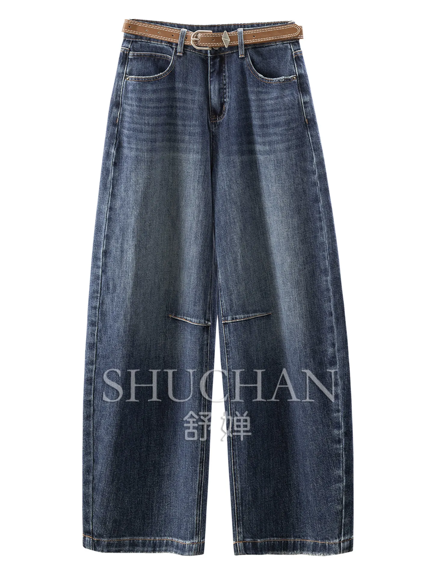 Loose and The High-waisted Wide-leg Sickle Jeans Women's 68W7. Pantalones De Mujer Jeans Woman
