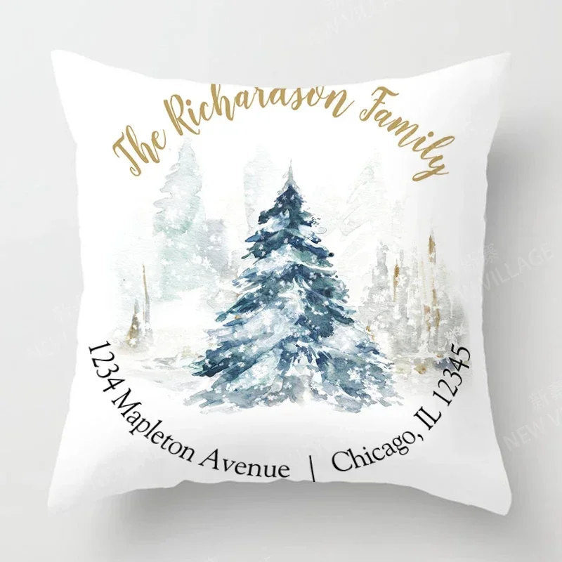 Christmas series throw pillow cover with short plush print living room sofa decoration cushion cover pillow covers decorative
