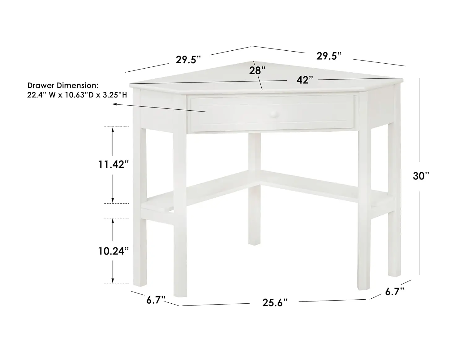 Small Corner Desk with Wooden Knob Drawer & Shelf, Compact Computer Table for Home Office Bedroom Study, Customized