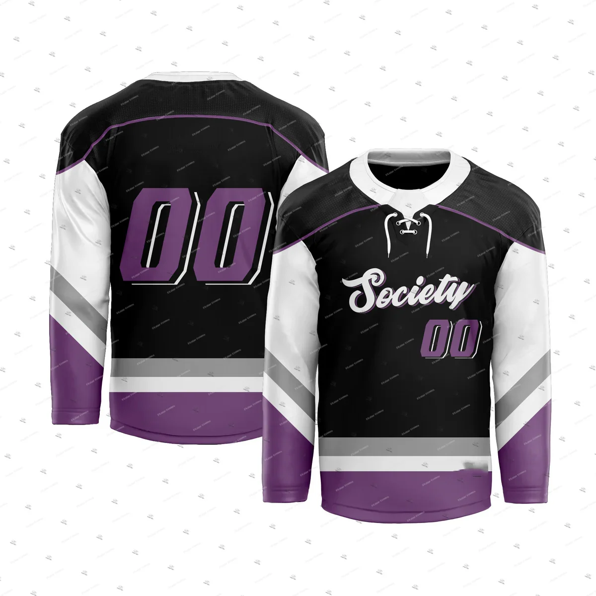 Custom Name Logo Graffiti Retro Vintage Hockey Jersey Lace Shirts Long Sleeves 3D Print Unisex Harajuku Casual Funny Pullover 1
