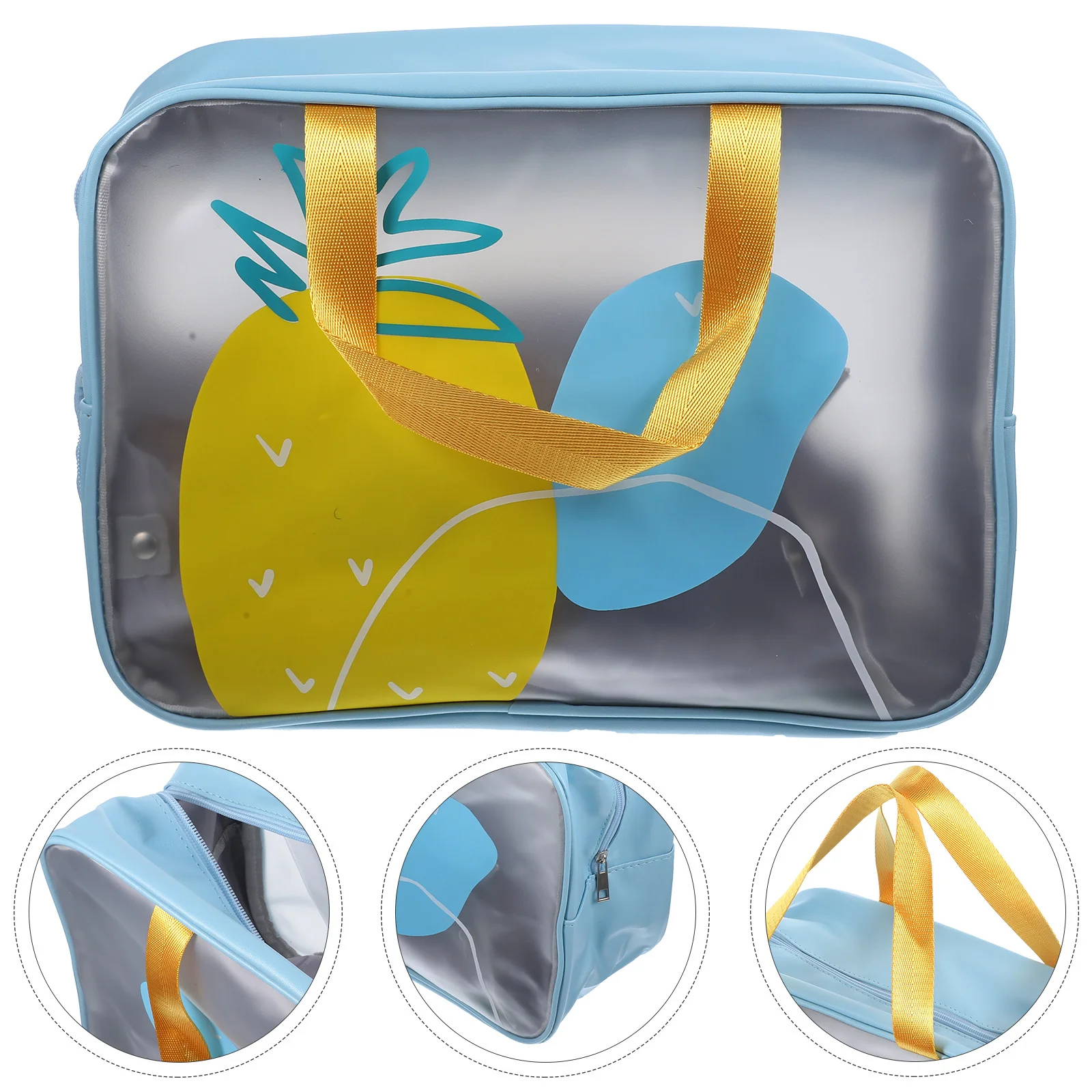 حقيبة محمولة لتنظيم المكياج المقاوم للماء بتصميم مدمج وحقيبة سفر وفصل جاف ورطب وسحاب للإغلاق
