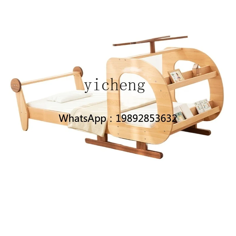 AG  Solid  Bed Children's  Boy Airplane Small Apartment Single Bed Teenagers Girl Bedroom Storage Bed