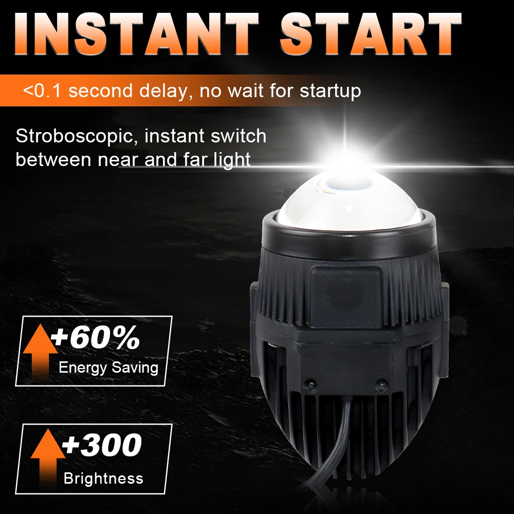 2 Inch Bi-led Fog Lights H4/H7 Mini Projector Lens K200 Fog Lamp Assembly High Low Beam Headlight Car Accessories Retrofit