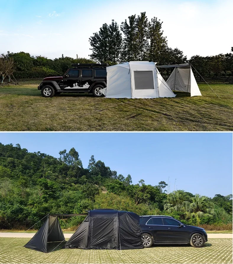 Manufacturer car rear tent travel picnic outdoor waterproof 3-4 persons camping tail suv car tent