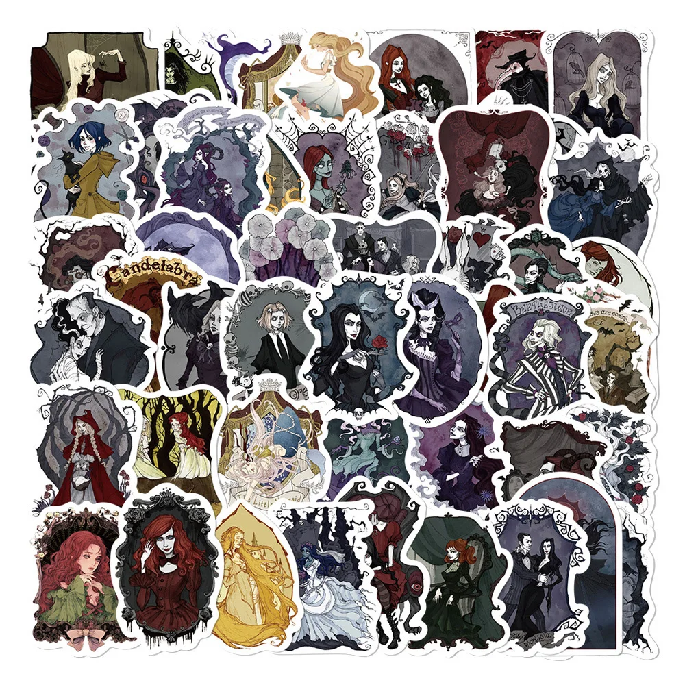 

10/30/53pcs Dark Style Goth Witch Cartoon Stickers for Laptop Phone Notebook Motor PVC Graffiti Sticker Decals Classic Kids Toys