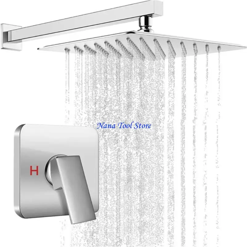 31GJ Recessed Shower Systems with Squares Valves Body Coppers Materials Concealed