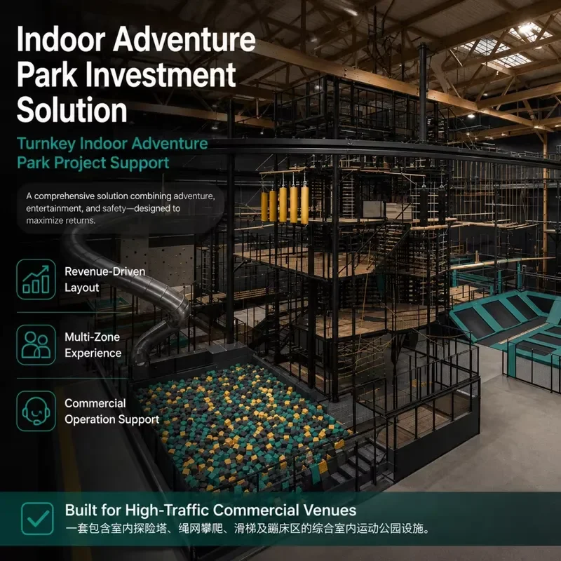 Indoor Adventure Park Tube Slide Ball Pool Trampoline Bays Play Arena Foam Pit Jump Net Walkway Turnkey TUV ISO Certified