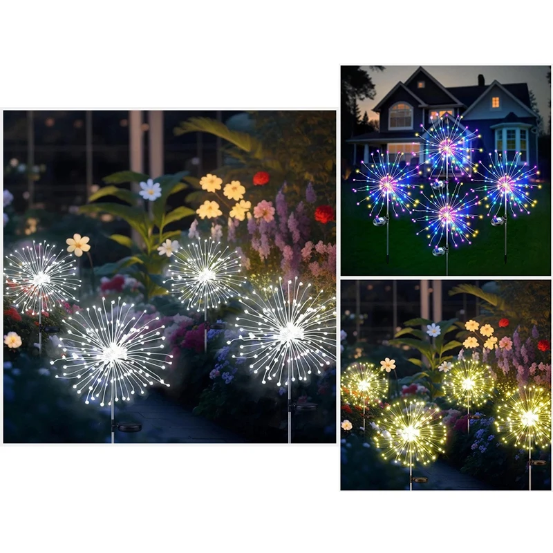 4Pcs Solar  Fairy Light LED Outdoor Garden Decoration Lawn Pathway Light For Patio Yard Christmas Wedding