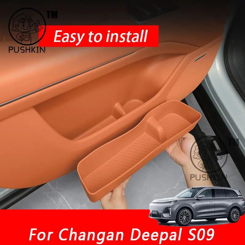 

For Changan Deepal S09 2025 2026 Silicone Car Door Storage Box Vehicle Door Slot Organizer Car Interior Accessories