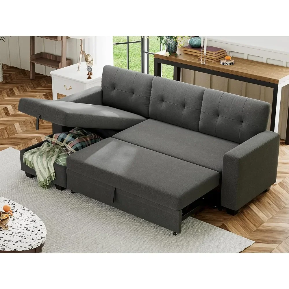 

for for for Sofa Bed Reversible Convertible Sleeper Pull Out Couches with Storage Chaise, Linen Fabric Furniture for Living Room