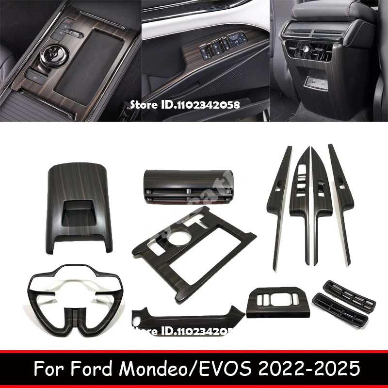 LHD ABS Wood for Ford Mondeo /Evos 2022-2025 Window Lift Switch Gear Front Rear Air Conditions Outlet Cover Interior Accessories