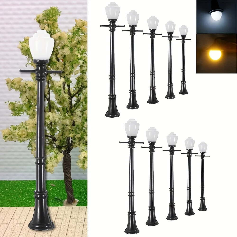 

5Pcs Miniature Garden Lamp Model 3V/12V Courtyard LED Light DIY Micro Landscape Railway Train Layout Accessories