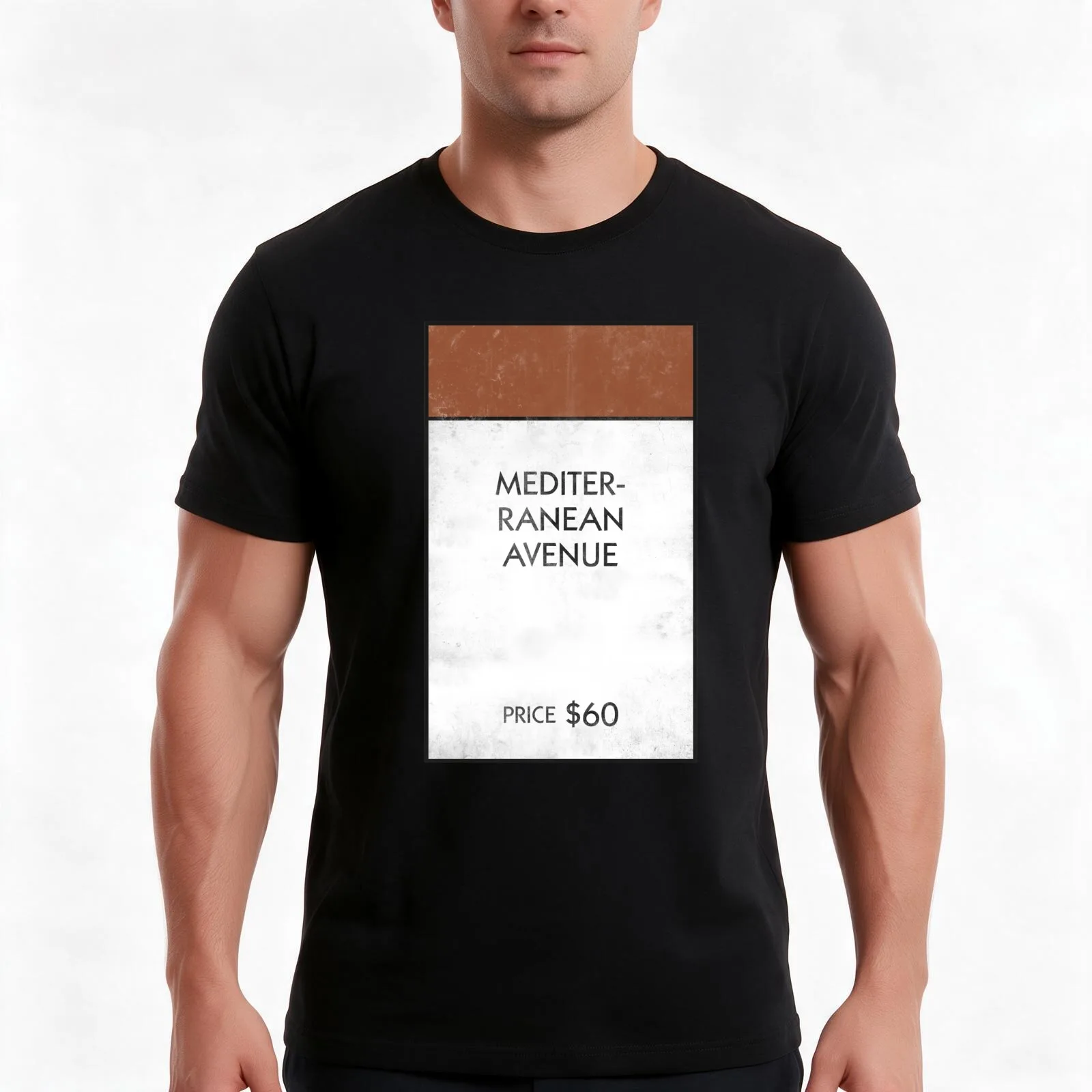 Mediterranean Avenue Board Game Property Space Grunge T-Shirt Summer Casual Cotton Tee Oversized Streetwear Tops 100% Cotton