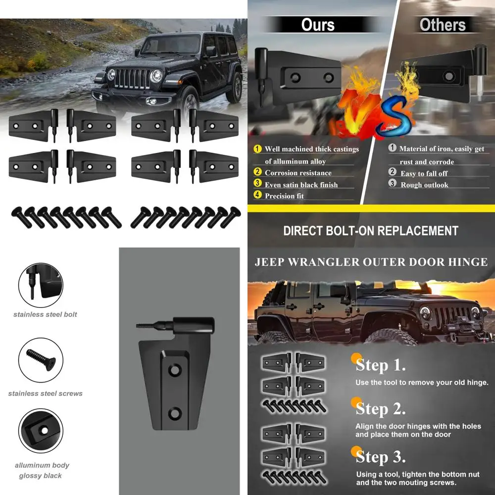 

Замена OEM Jeep Wrangler JK 2007-2018 4-дверные петли для моделей Unlimited Rubicon Sahara — внешние дверные петли Longevity