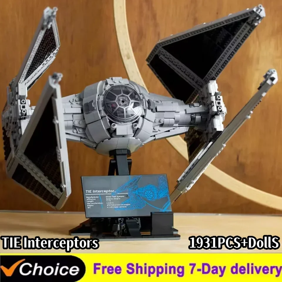 

1931PCS Spacecraft TIE Interceptor Building Block Star 75382 Model Building Block Empire Fighter Assembly Children's Toy Gift