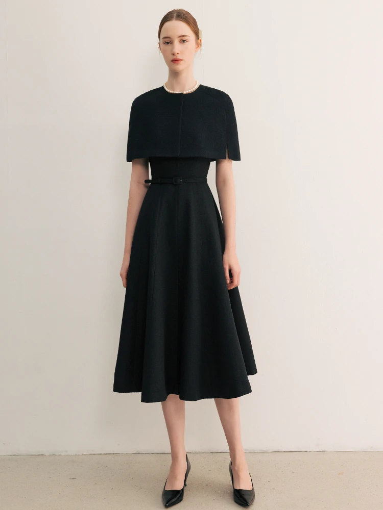 

Faionable Commuter Sle ort Coat with oulder awl round Ne Hidden Button Design Versatile All-Season Ele Women'...