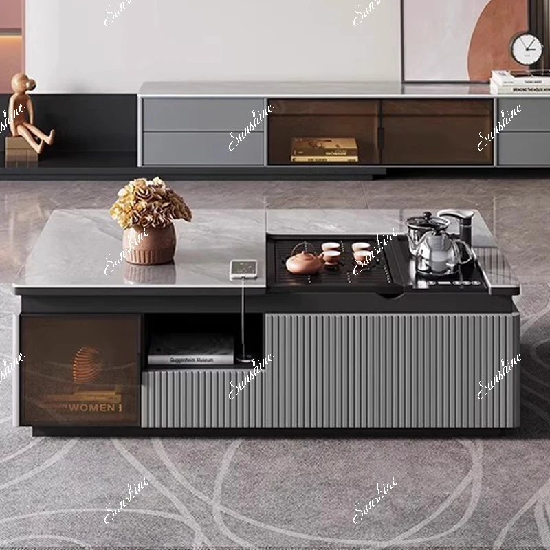 Lifting coffee table kettle, automatic living room, household multi-functional rock slab, kung fu tea set integrated
