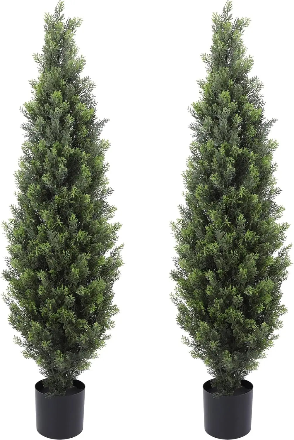 

Topiary Trees 4ft Faux Cypress Fake Cedar Tree Potted Plants for Front Porch Indoor Outdoor Garden Decor 2 Pack