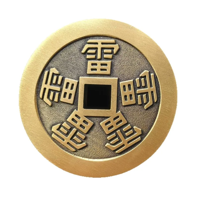 Brass craft item: Five Thunder Talisman Daoist amulet for home decoration
