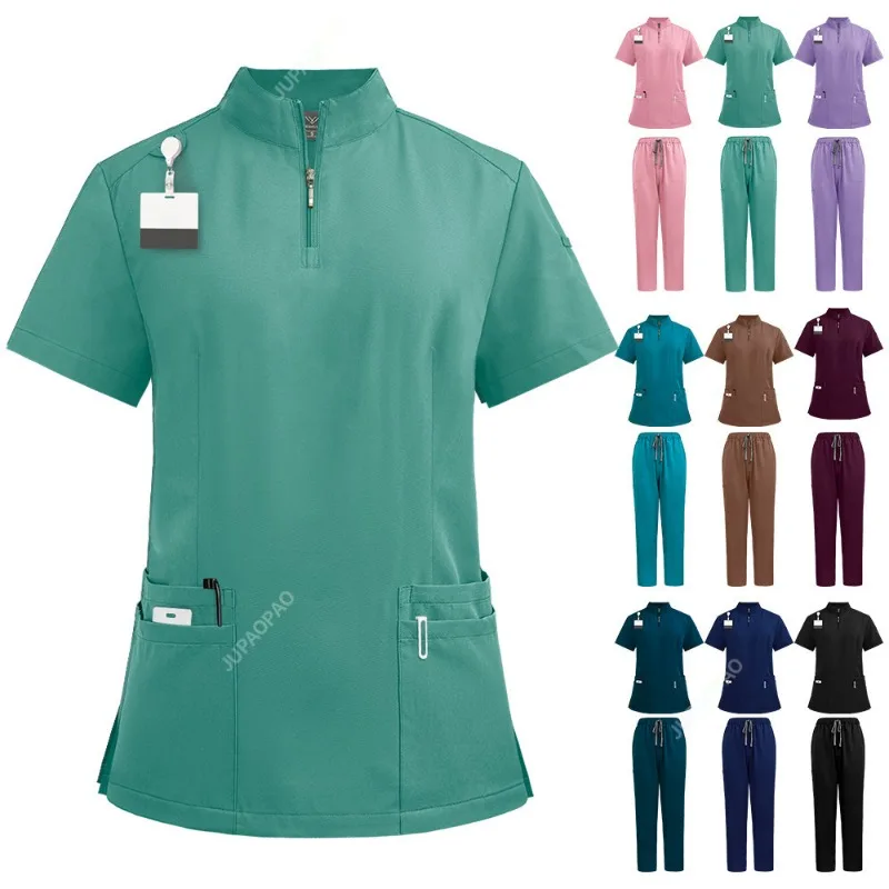 

New Hospital Medical Scrub Set Uniform Men's and Women's Scrub High-end Set Beauty Workwear Nurse Accessories Dental Surgery Set