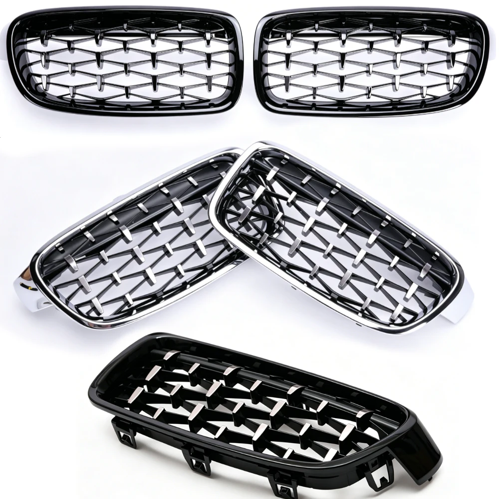 For BMW 3 Series F30 Kidney Grille 2012-2019 Diamond All High Grade Chrome Gloss Black Painting Grill 316 320 328i 330i 335i