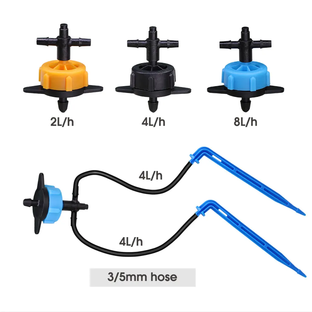 Zestaw do nawadniania kropelkowego węża 20M 2L 4L 8L 3/5mm zestaw do nawadniania z kroplomierzem do roślin doniczka ogrodowa System nawadniania