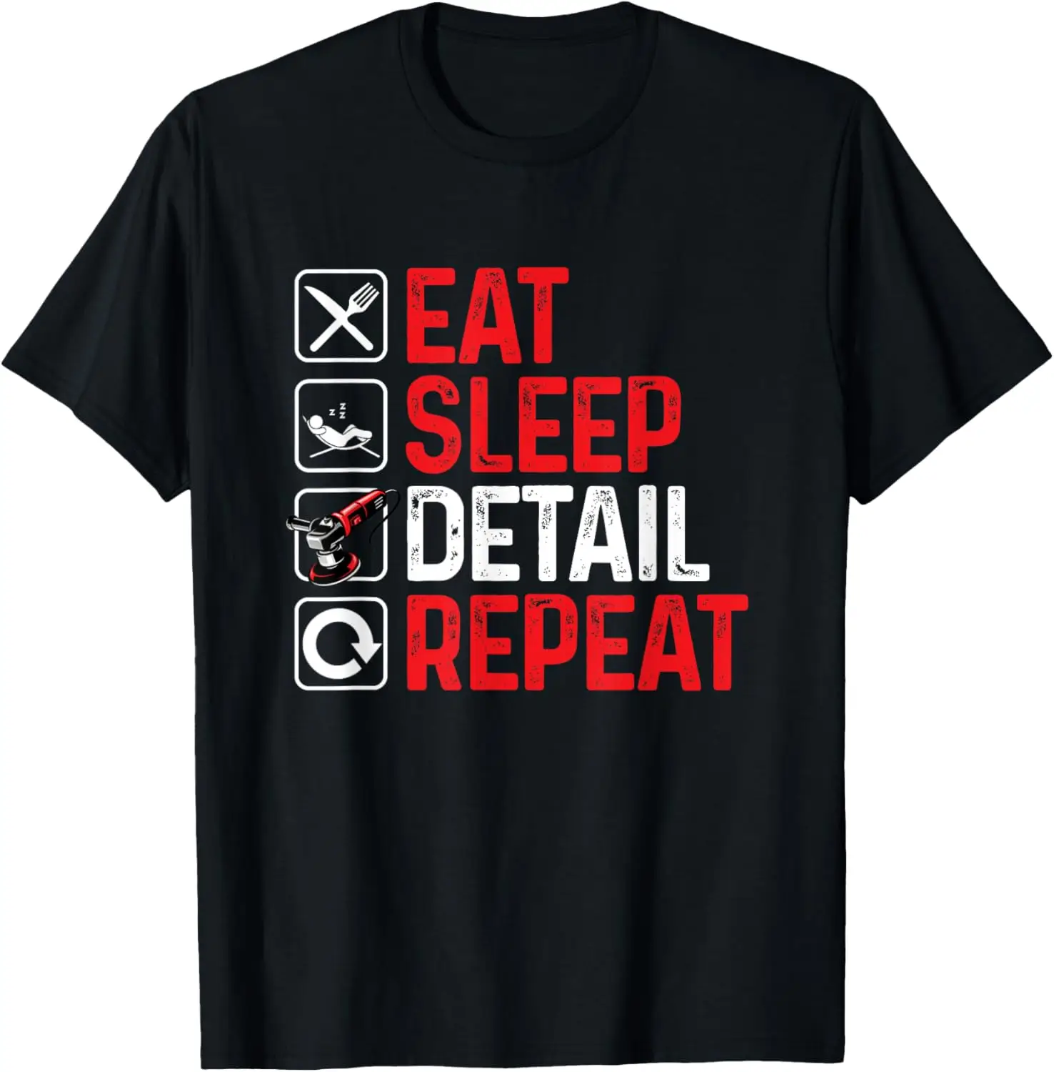 

Eat Sleep Detailing | Авто Детализация автомобилей | Подробная футболка