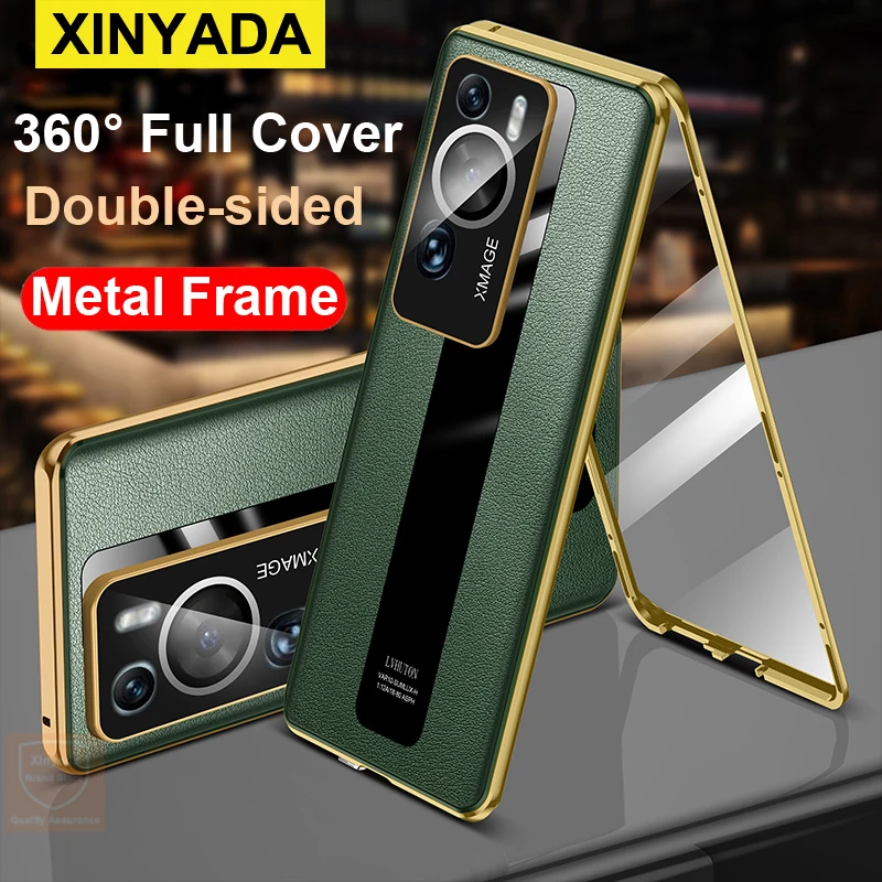 

360 Full Body For Huawei P60 Pro Case Tempered Glass Phone Case For Huawei P60 Pro Flip Leather Cover Metal Frame Double Sided