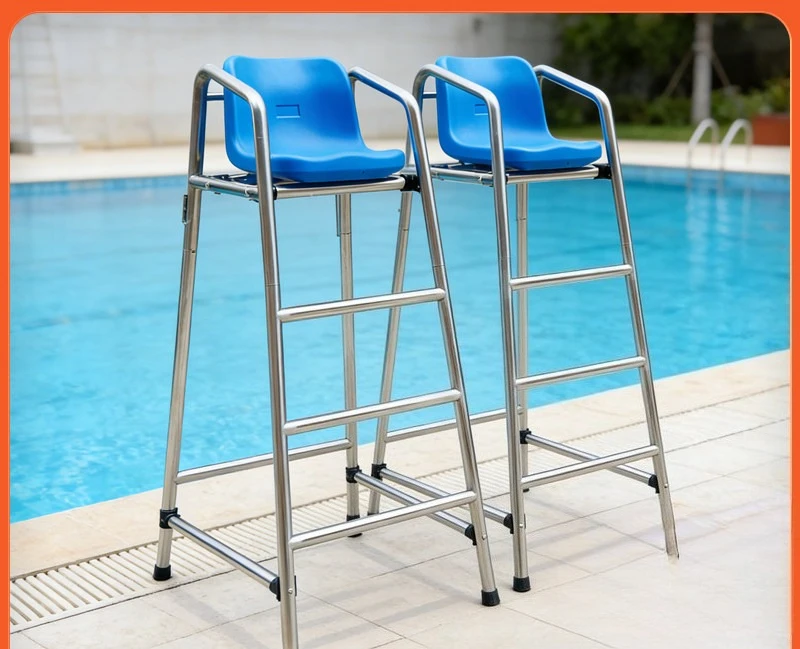 304 Stainless Steel Pool Lifeguard Chair Elevated Observation Stand Swimming Pool Safety Supervision Equipment