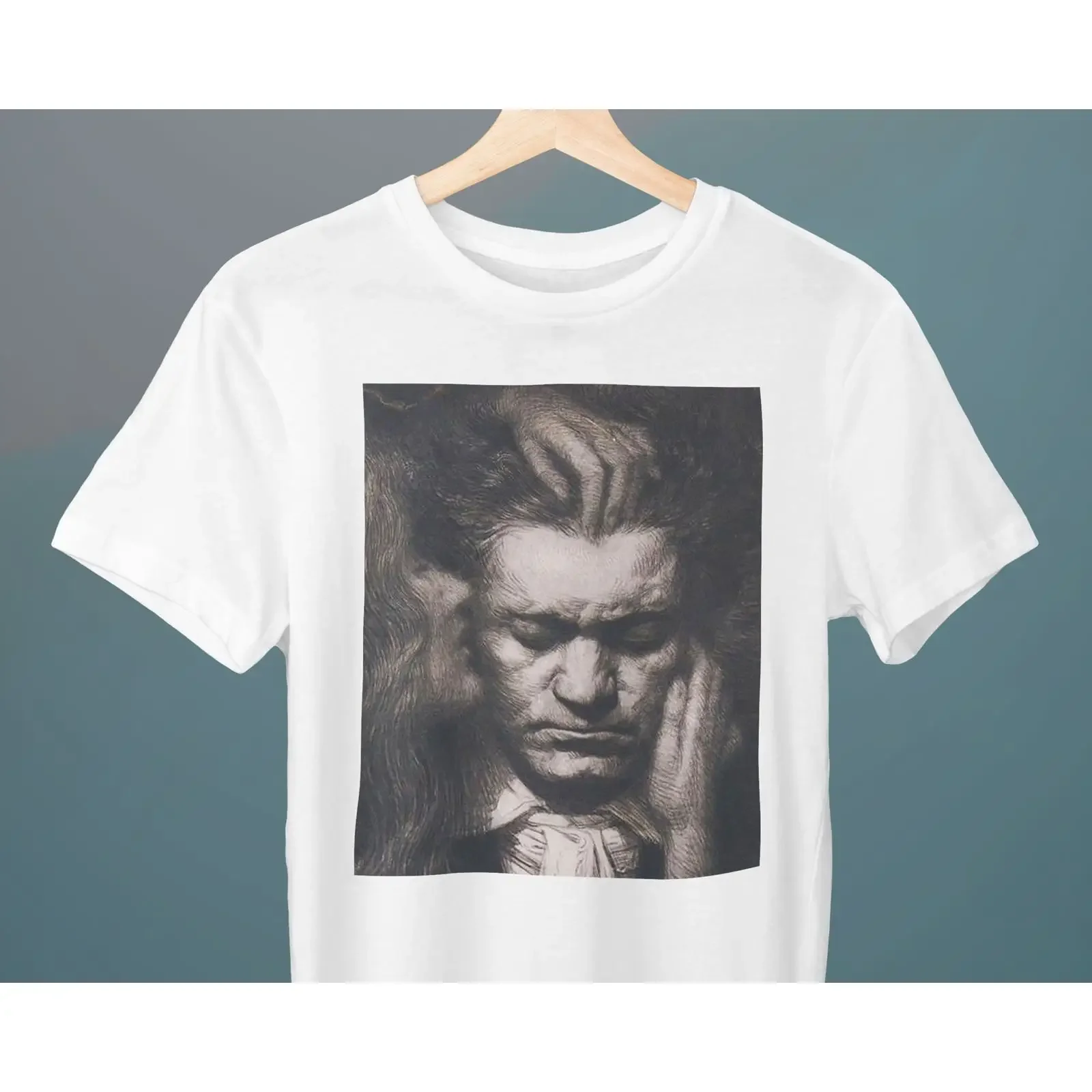 Beethoven Ludovic Alleaume Painting T Shirt Symbolism Art for Her Him Lover vintage Washed streetwear Unisex Soft
