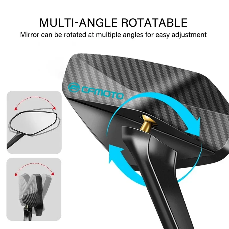 ل CFMOTO 400NK 650NK 400GT 650TR-G 650MT CF500 CF600 X5 ECE CCC معتمد ألياف الكربون دراجة نارية قابل للتعديل مرآة الرؤية الخلفية