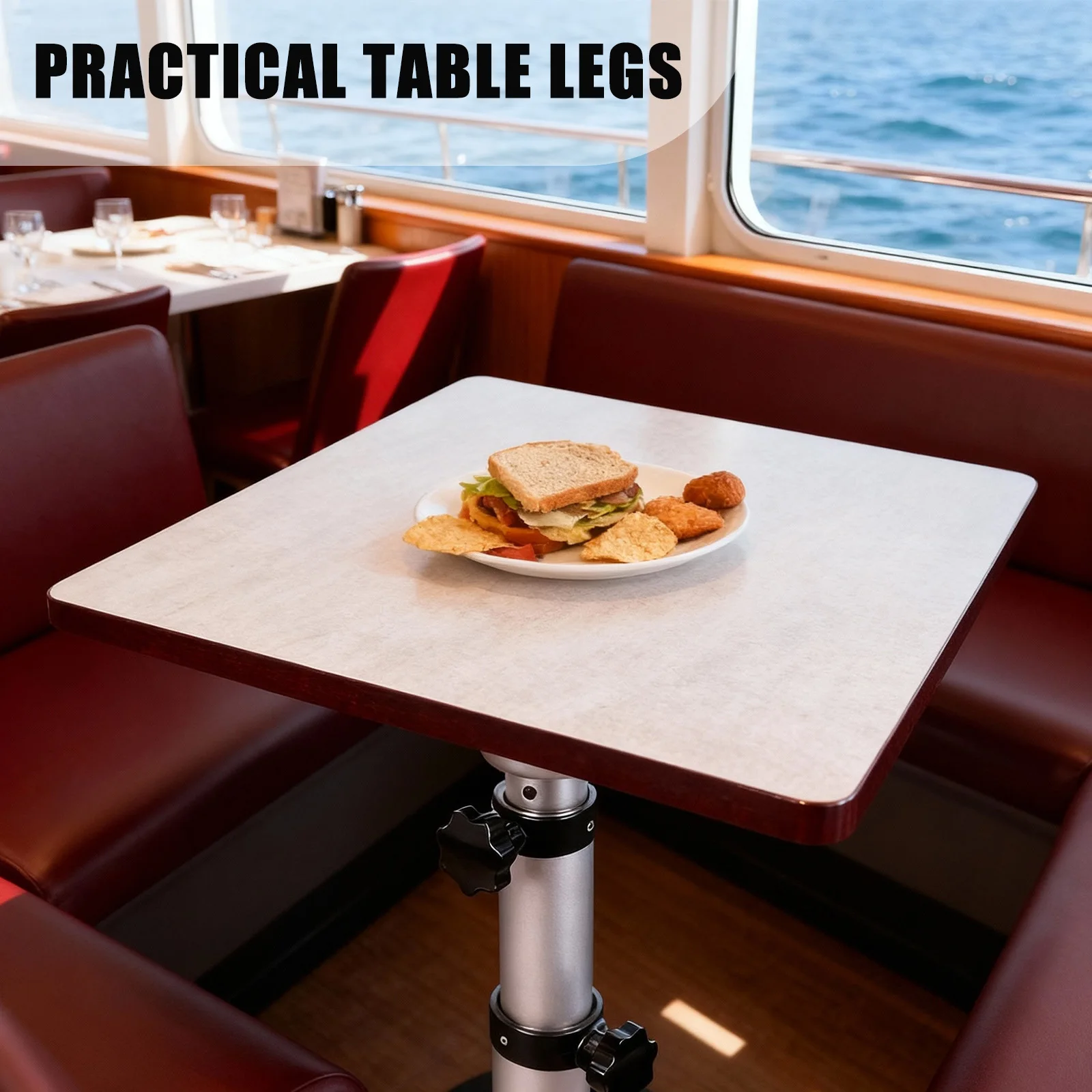 

3-Level Pneumatic Table Leg Base Air-Powered RV Table Pedestal Stand Leg Space Saving Telescopic for RV Marine Boat Marine Yacht