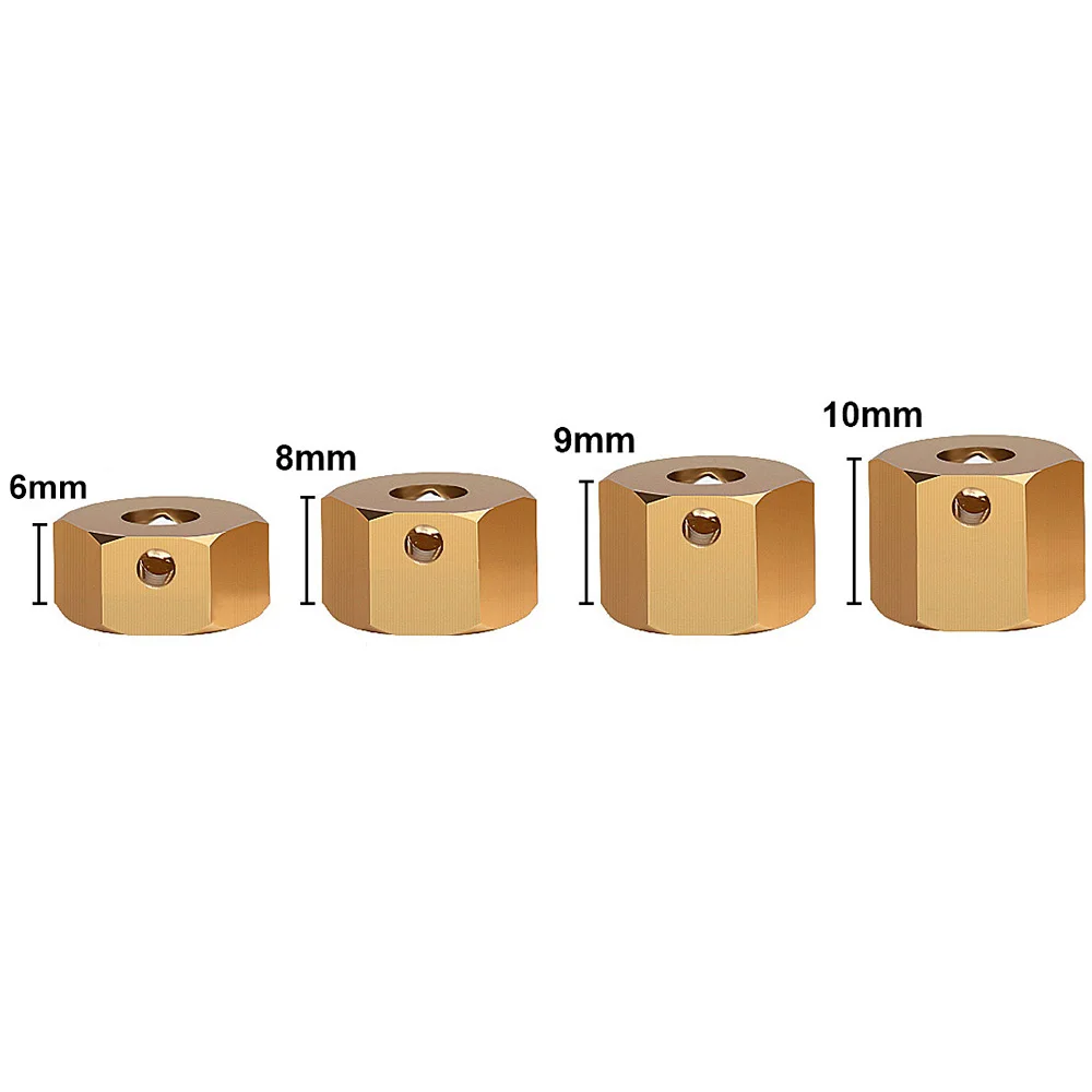 INJORA 12 мм расширенное колесо Hex более тяжелый латунный адаптер 4 шт. для RC Гусеничный осевой SCX10 III AXI03007 Capra 1,9 UTB AXI03004