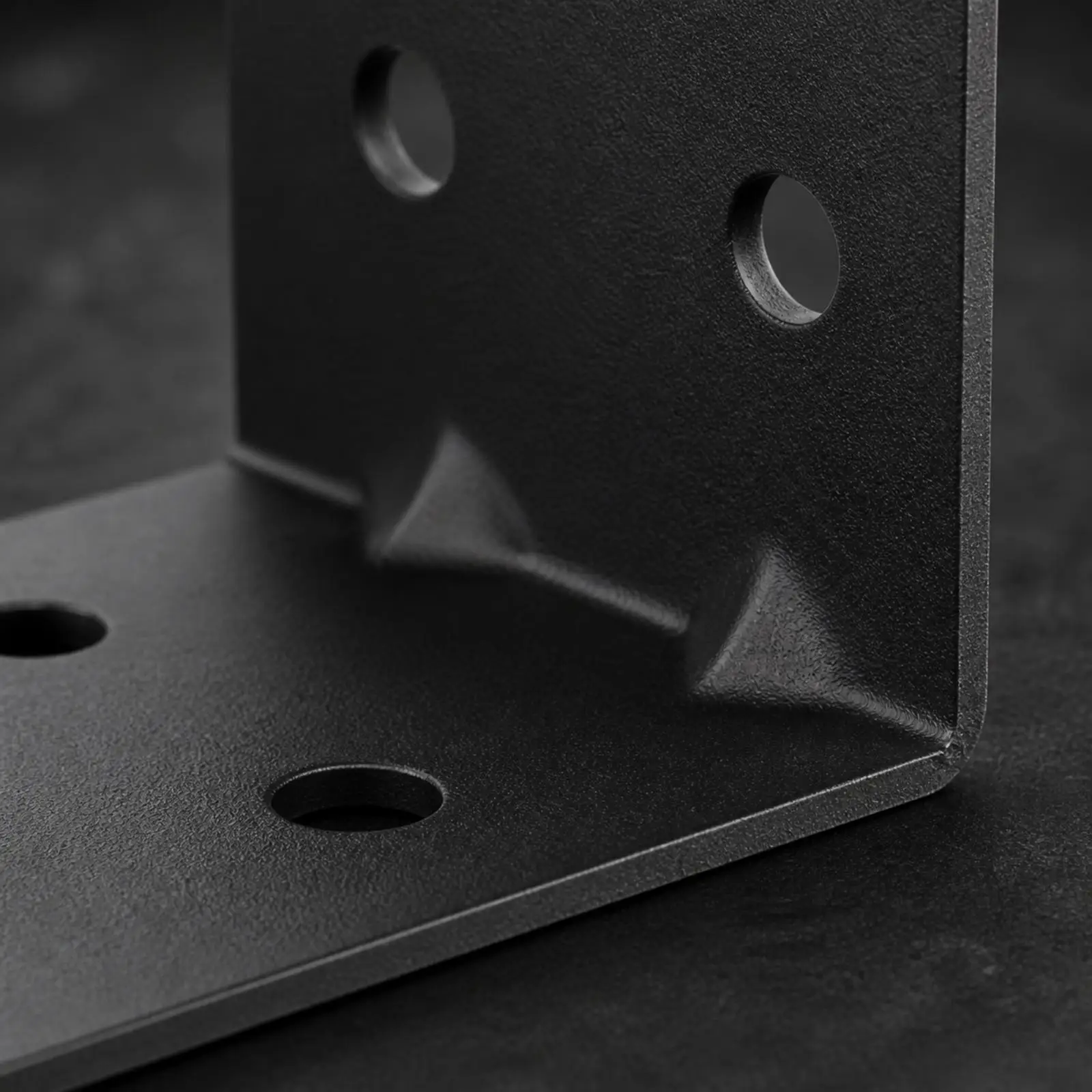 L-Shaped Right-Angle Support Bracket DIY-Friendly Reinforced L-Bracket with Mounting Holes Black Carbon Steel Corner Brace for