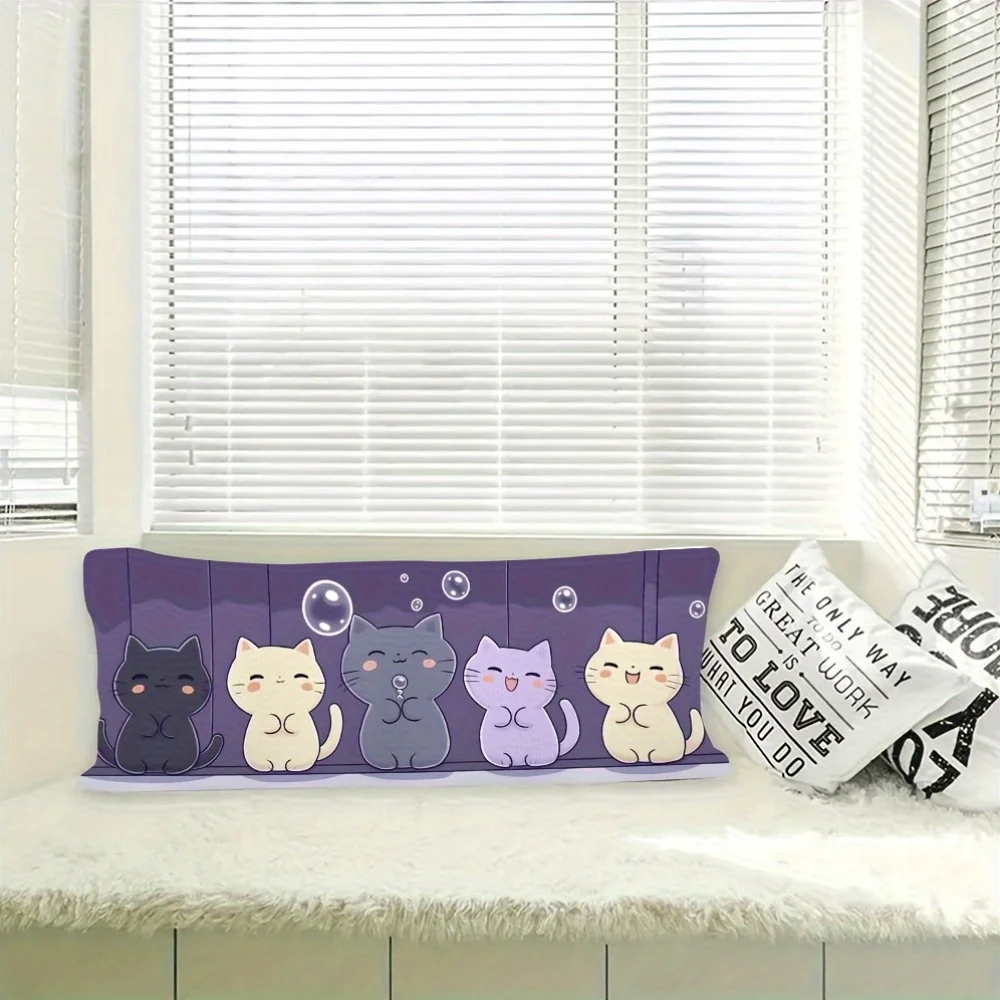 

Чехол на подушку с изображением кошек, полиэстер, разные цвета, идеально подходит для осени и зимы, игрушки и игры, плюшевая наволочка