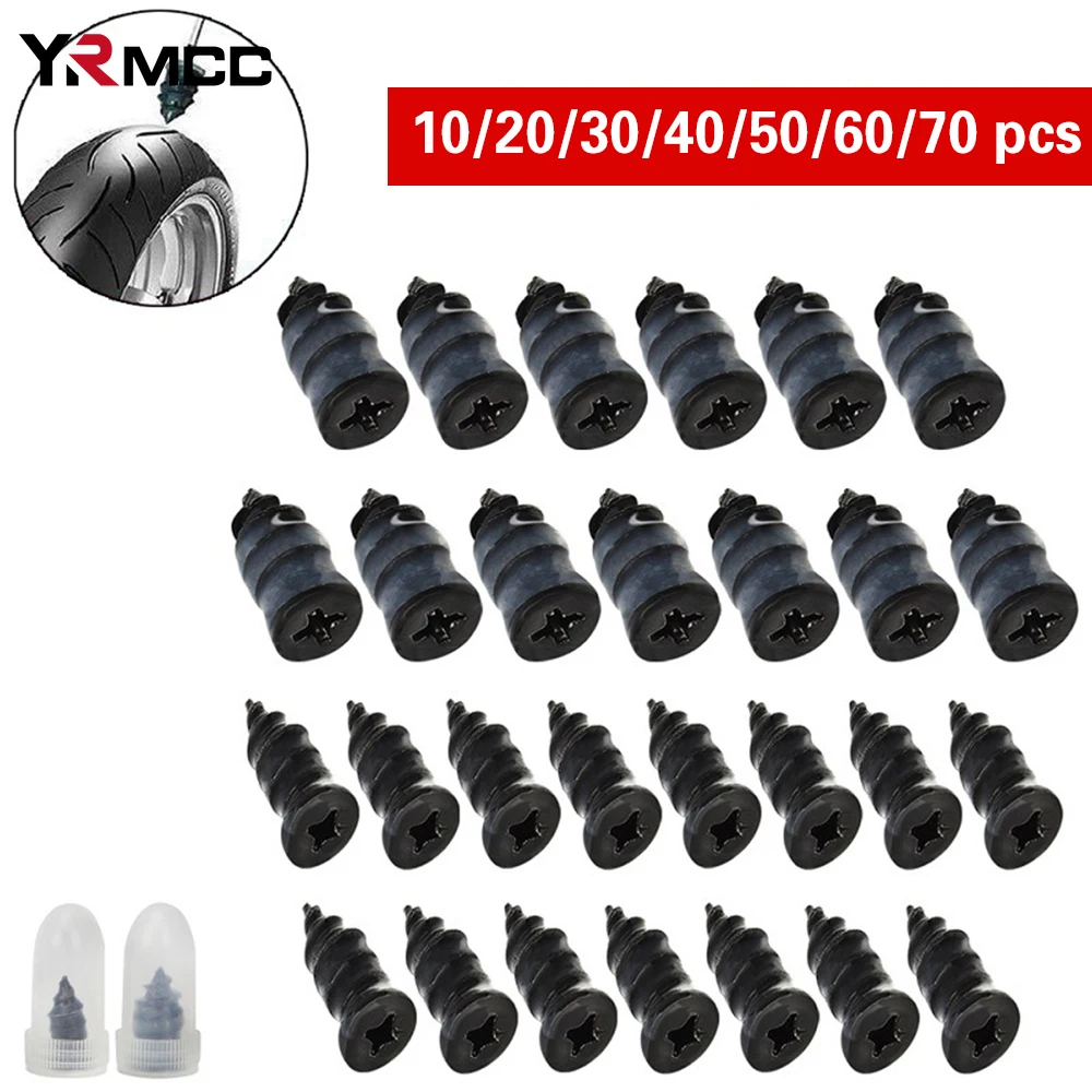 Car Vacuum Tyre Repair Kits Tubeless Nails 70pcs Motorcycle Truck Scooter Bike Tire Puncture Repair Tools for Car Accessories