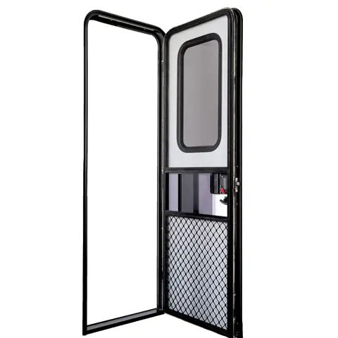Popular Electronic Card Lock Rv Door Motorhome Camper Entry Door With Screen Door
