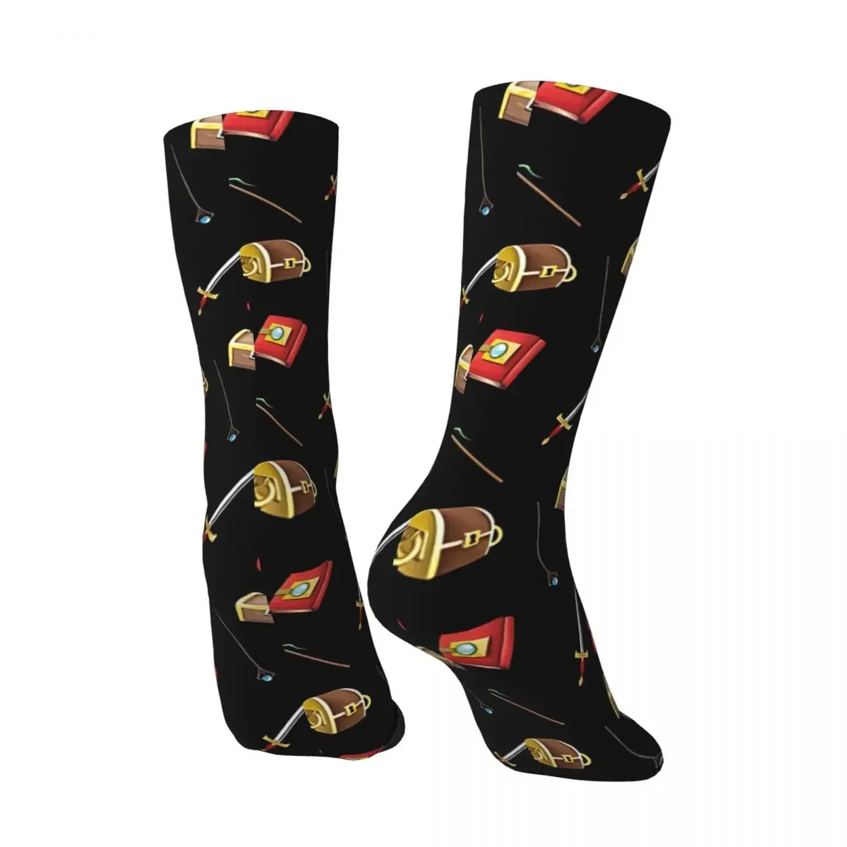 Fantasy Items Pattern Men's Socks Retro Harajuku Street Style Novelty Pattern Crew Sock