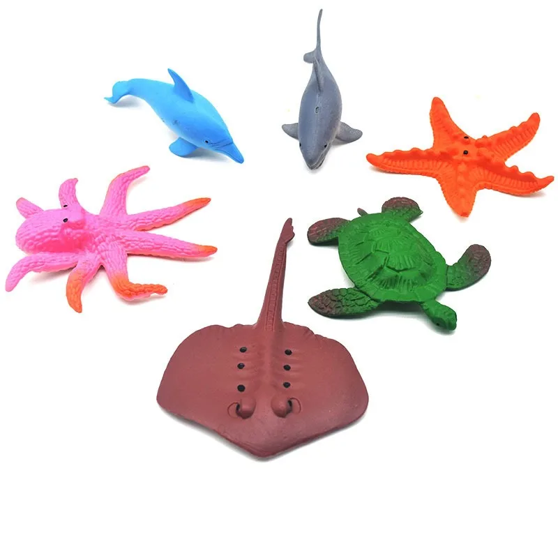 6Pcs Novel Ocean Soaking Animals Soaking Water to Grow Starfish Octopus  Children's Early Education and Puzzle Toys