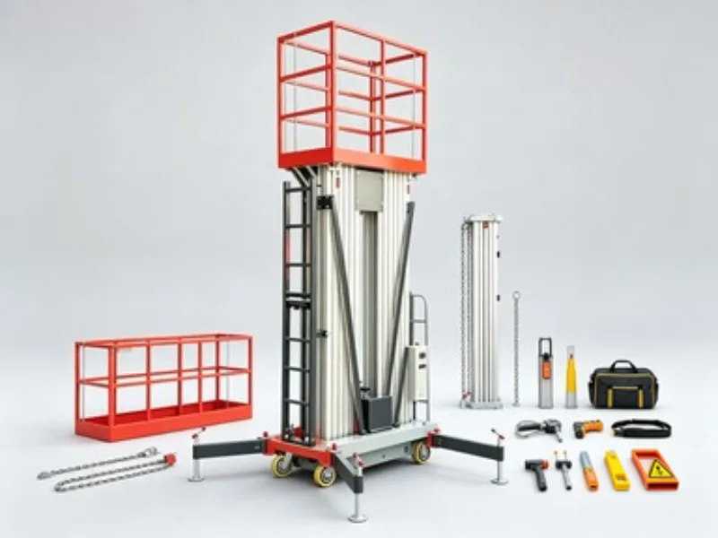 Aluminum Mast Man Lift Single Mast Hydraulic Lifting Platform 10m Height 250kg Electric Lift For Air Conditioner Installation