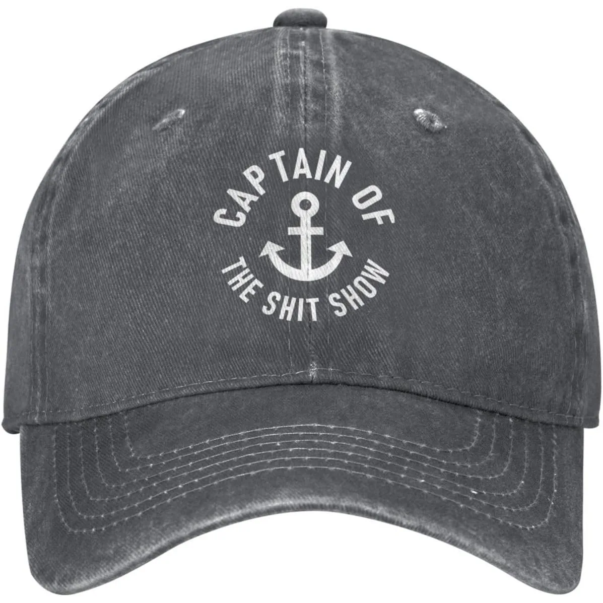 Captain of The Shit Show Hats Funny Dad Hat Adjustable Vintage for Men Women Baseball Cap Black