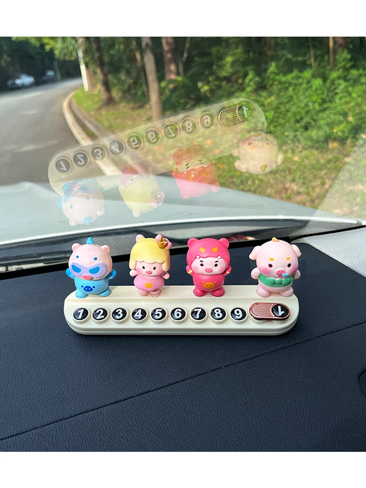 Universal Cartoon Car Temporary Parking Card Rotate Phone Number Plate  Stickers Park Stop in Car-styling Auto Accessories