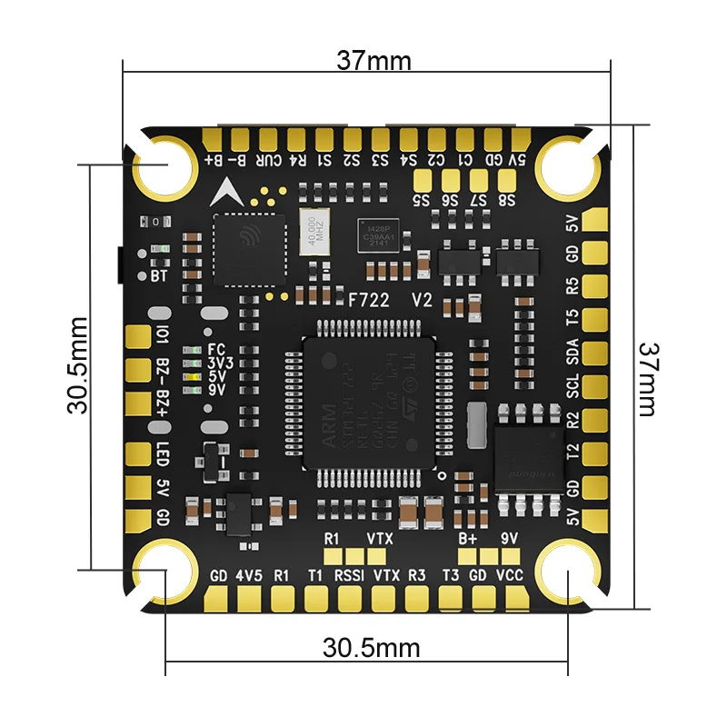 Aocoda-RC F722 V2 Flight Control 3-8S ICM42688P Barometer 30.5MM Crossing Machine