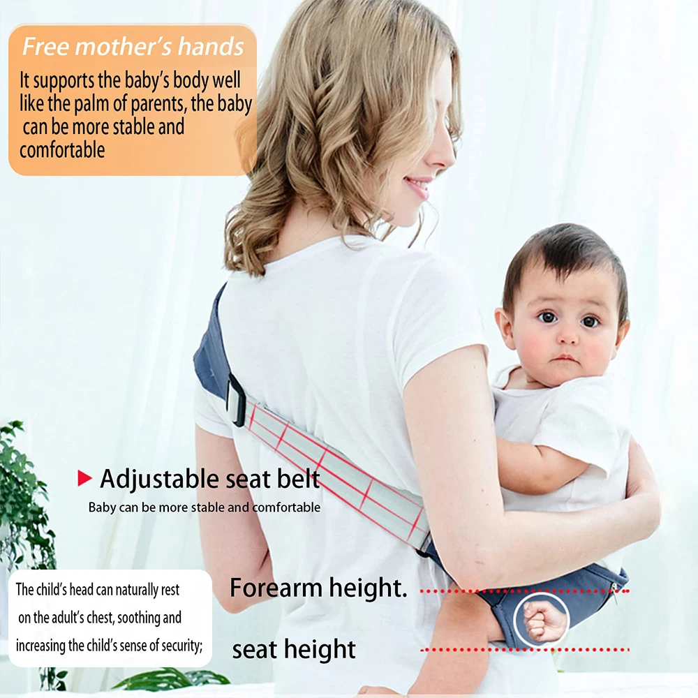 Portable Baby Carrier, Baby Strap one Shoulder Labor-Saving Baby Half Wrapped Sling with Anti-Slip Particles Soft Baby Straps