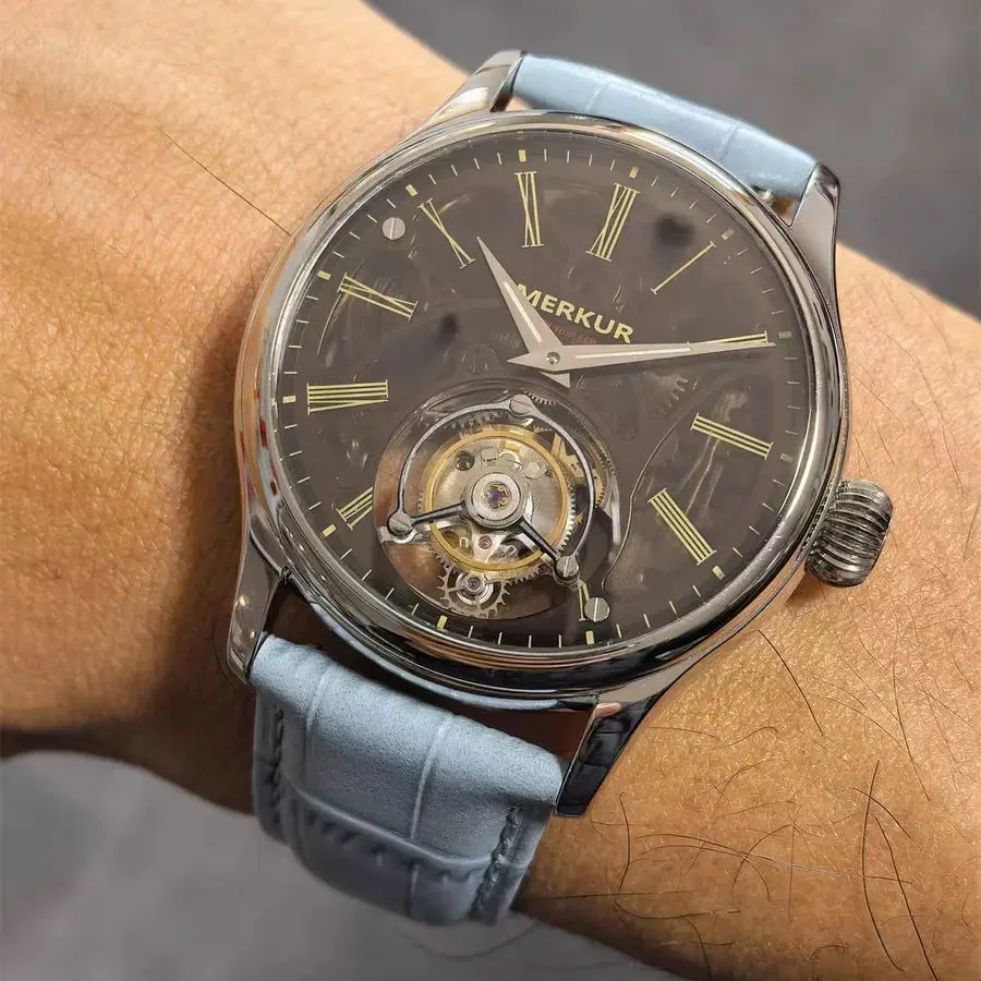 

Мужские часы Jacques Genry Tourbillon, роскошные механические наручные часы с ручным заводом, 42 мм, сапфировое стекло, скелетонизированный циферблат